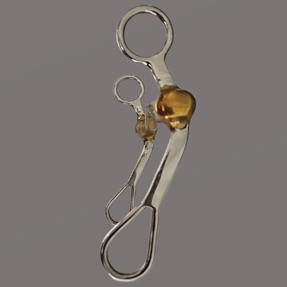 Copper Mouth Stainless Steel Western Horse Shanked Curb Bit - Picture 3 of 6